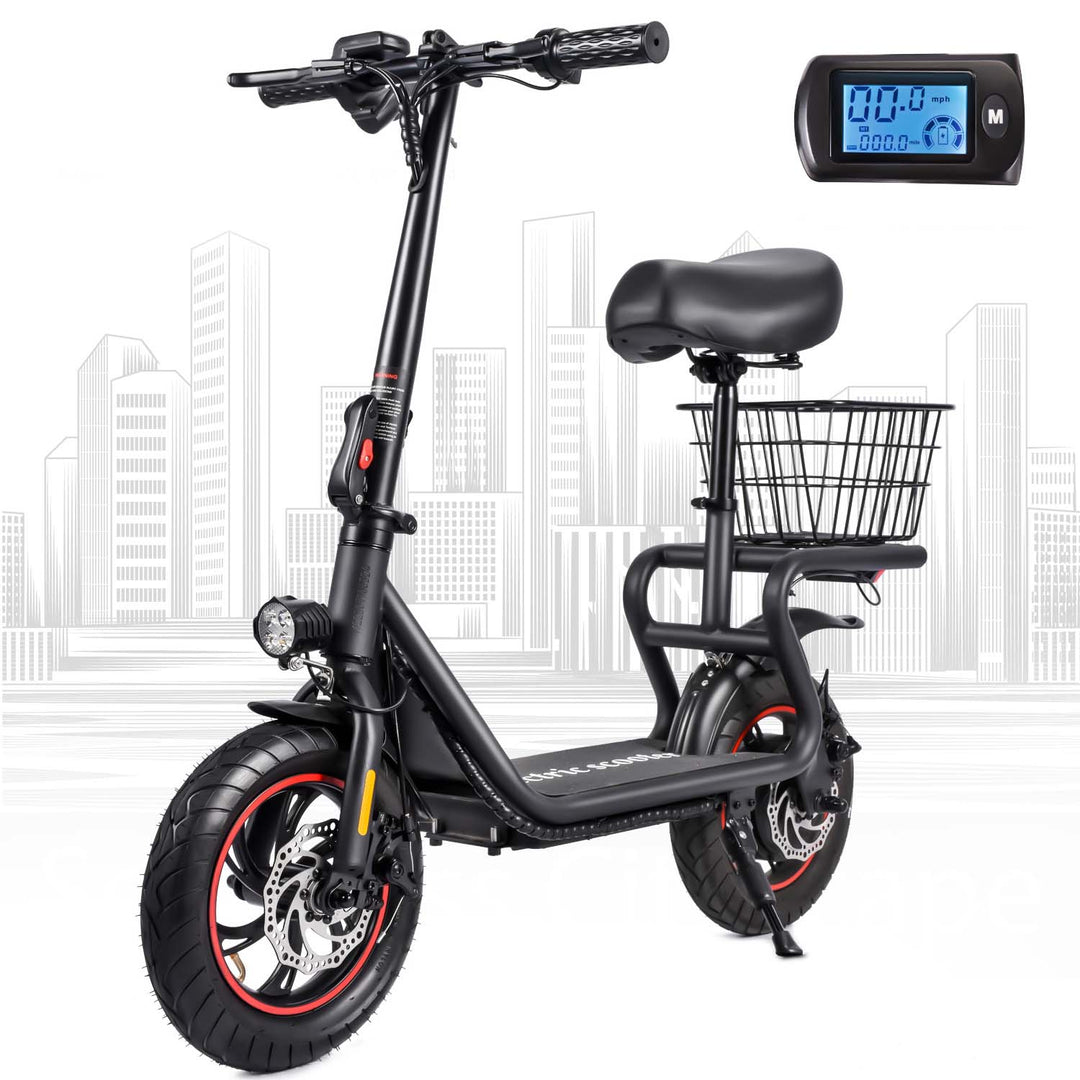 Superfun M2 Electric Scooter with Seat and Basket 500W
